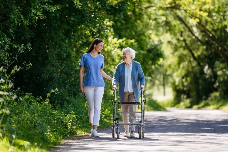Caregiver supporting a patient with Lewy Body Dementia