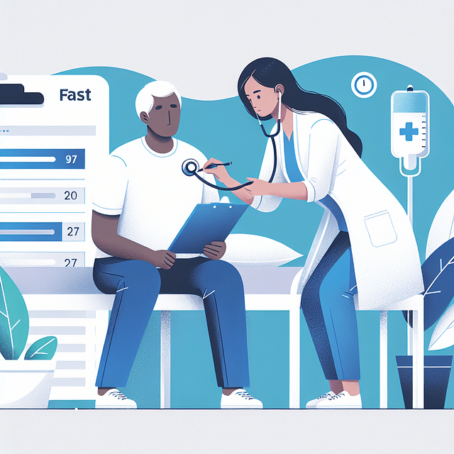 Health professional assessing an elderly patient with FAST Scale