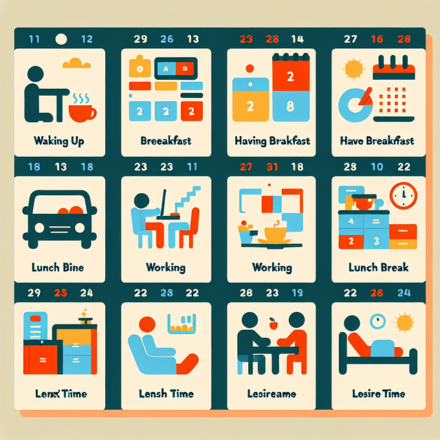 illustration of a calendar with a daily routine