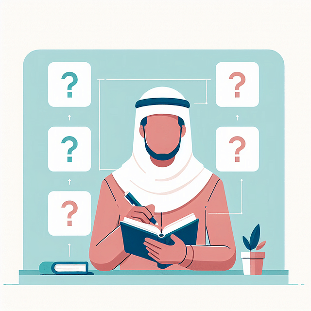 person writing questions on a notepad