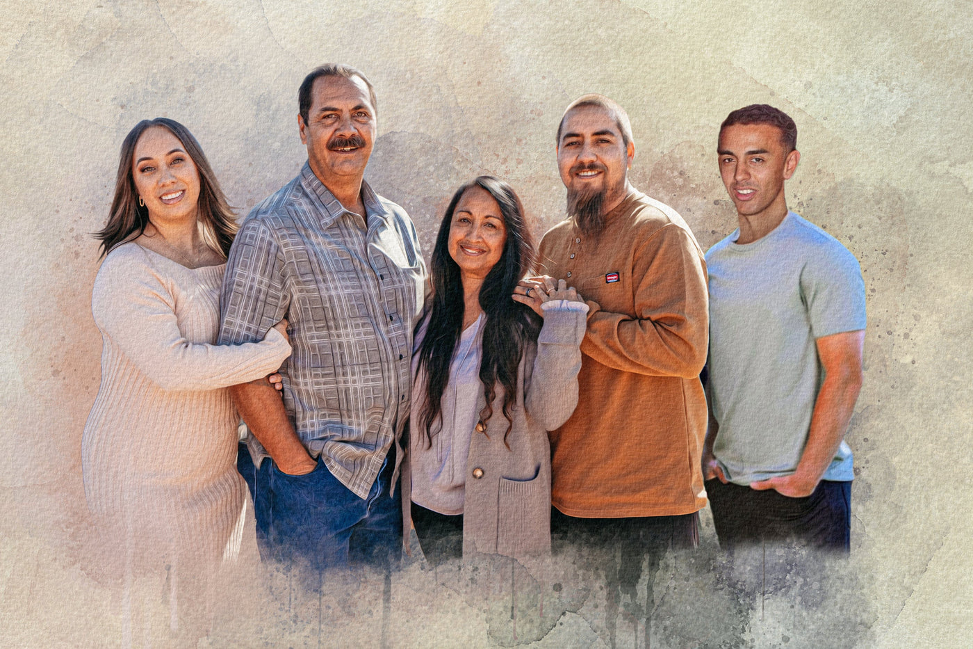 watercolor family portrait