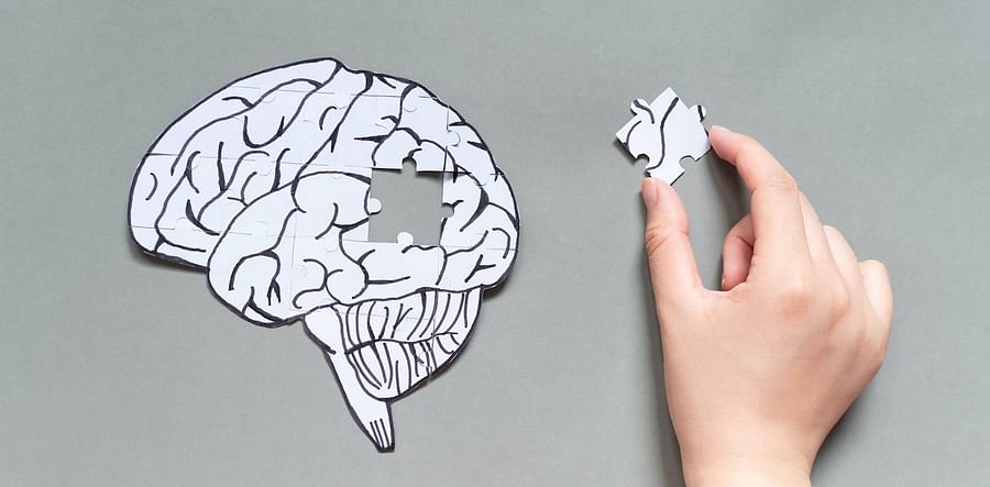 Illustration of a brain affected by dementia