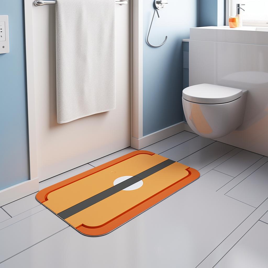 Safety rails in a bathroom and non-slip mats